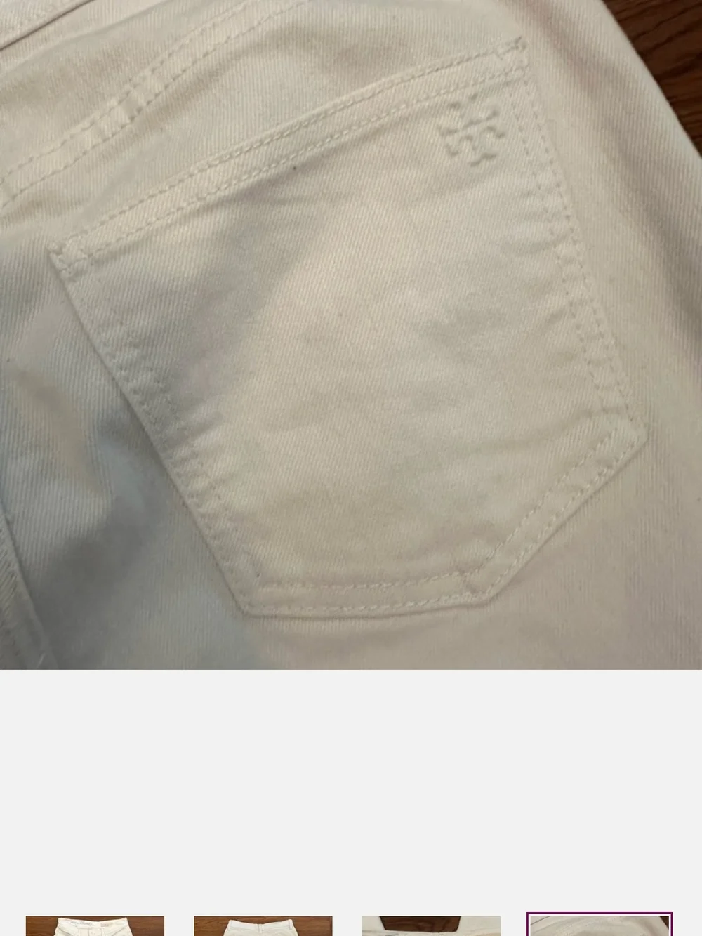 Tory Burch White Straight Crop Jeans 